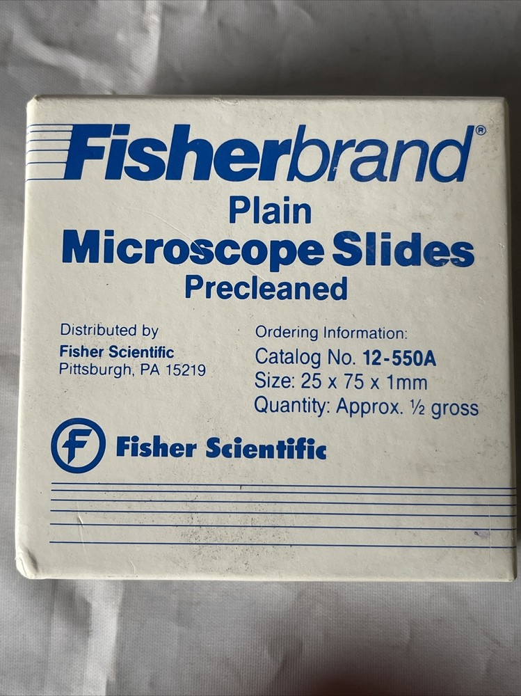 72 Pack - Fisher Scientific Precleaned Plain Microscope Slides 12-550-A3