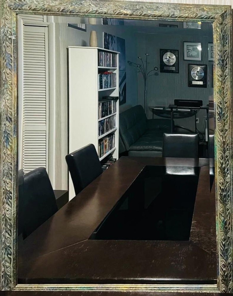 Antique Rectangular Mantle Beveled Mirror