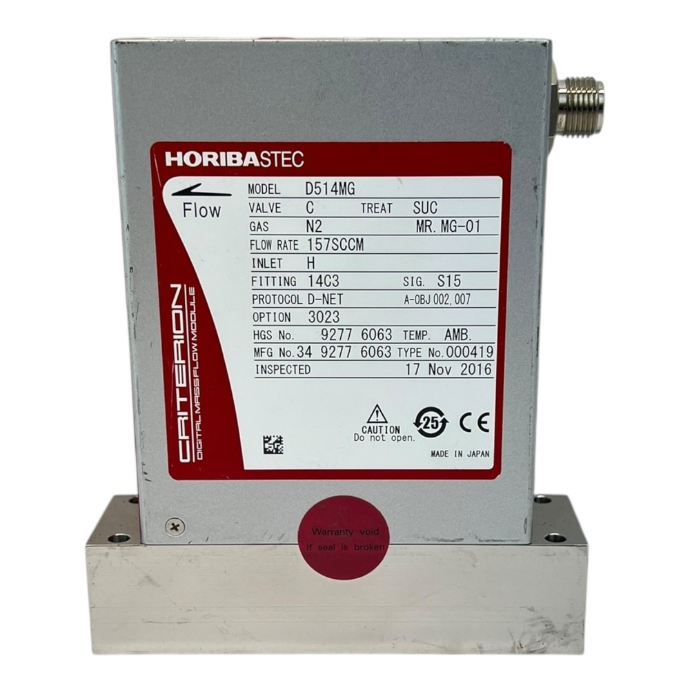 HORIBASTEC D514MG CRITERION DIGITAL MASS FLOW CONTROLLER N2 157SCCM