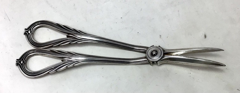 Vintage Silver Plated Grape Trim Scissors, Shears England