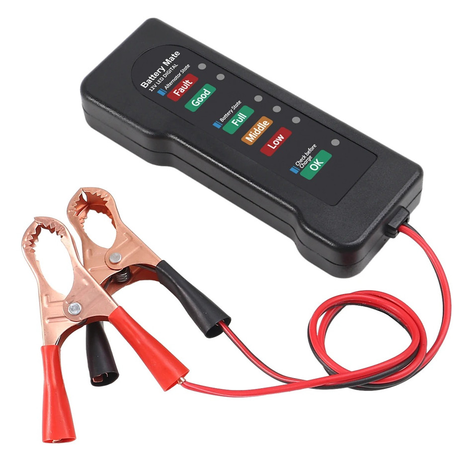 12V Car Battery Tester Alternator Checker LED Charging System Analyzer