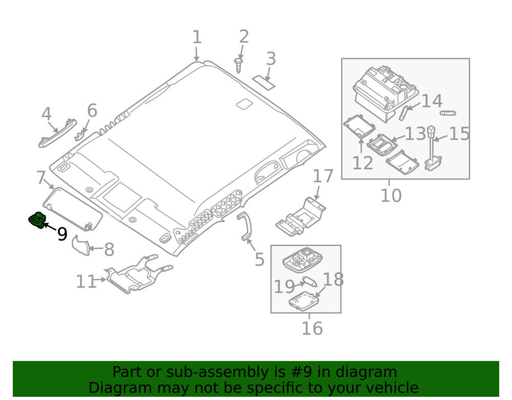 Genuine Nissan Sun Visor Holder 96409-EA00C