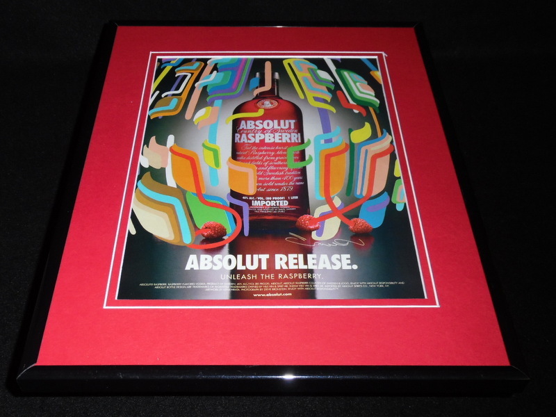 2004 Absolut Release Raspberry Vodka 11x14 Framed ORIGINAL Advertisement