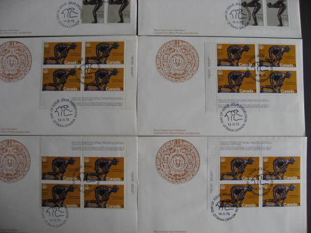 Canada 1976 $1 and $2 Olympics 656-7 MS PB on 8 FDC First Day Covers! Ex Bileski