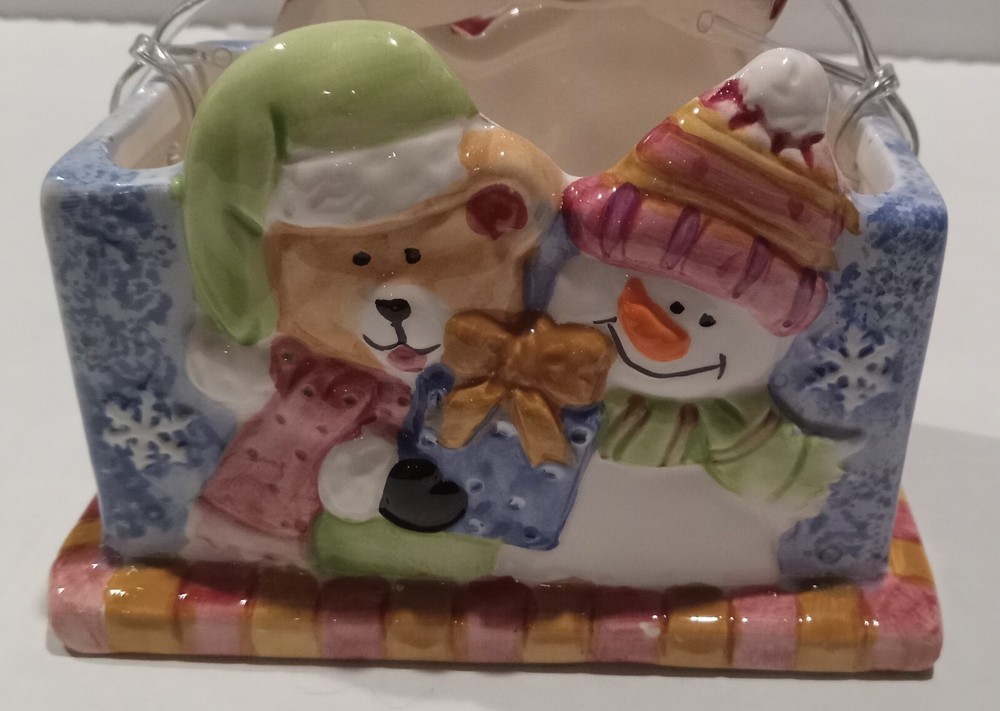 Set Of 3 Ceramic Christmas Baskets