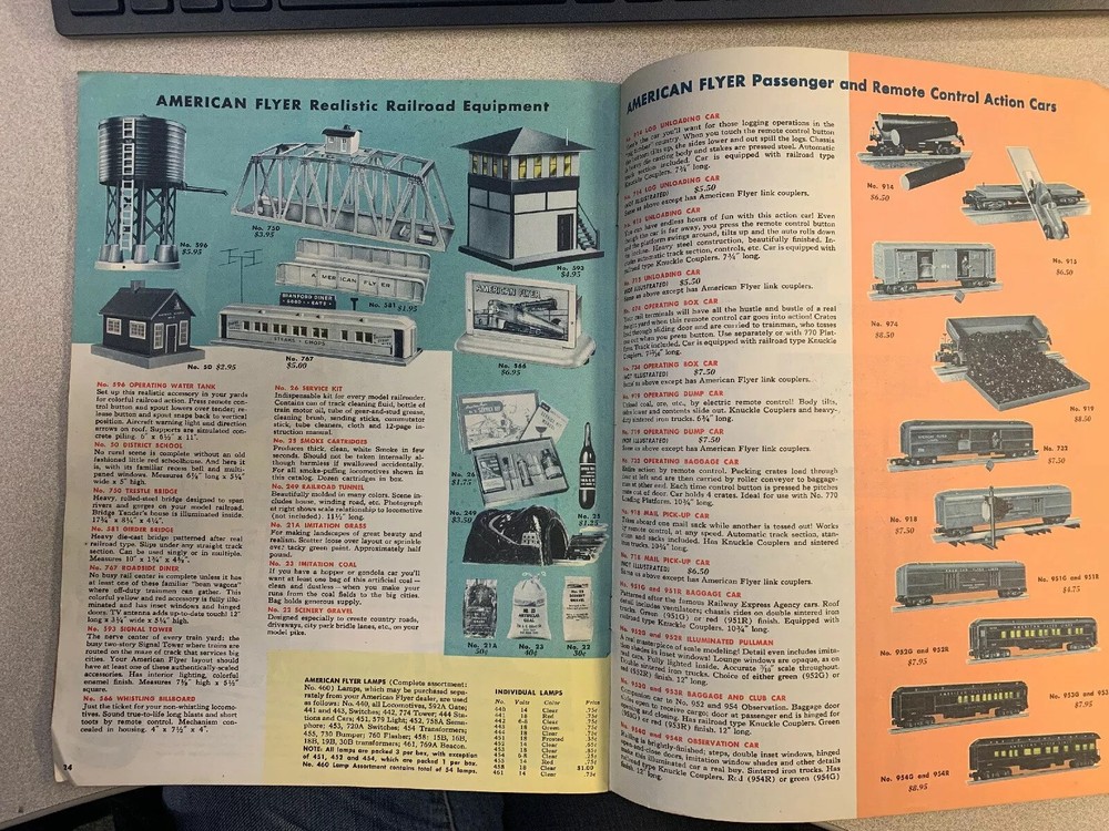 Vintage 1954 Gilbert American Flyer Trains Erector Catalog