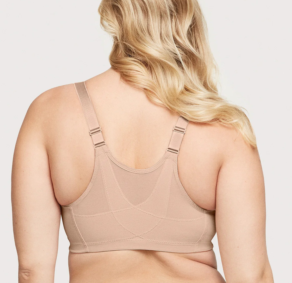 Glamorise 42DD MagicLift Front Closure Posture Back Bra 1265 Cafe