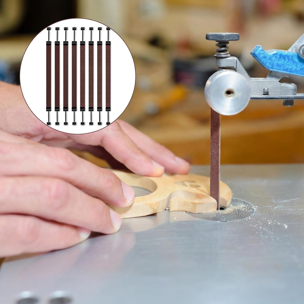 8 Pack Scroll Saw Sander Sanding Belts with 1/4 Inch Wide Assorted Grits Scroll