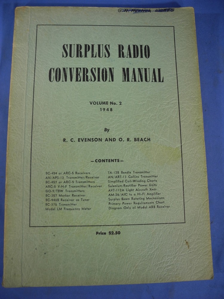 Surplus Radio Conversion Manual c 1948 Vol 2  (Free Ship!)