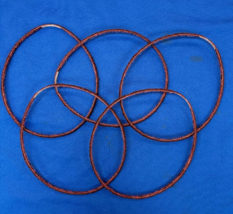 (5) 3M  13131  1/4" x 24" Surface Conditioning Abrasive Belt  A Medium RED