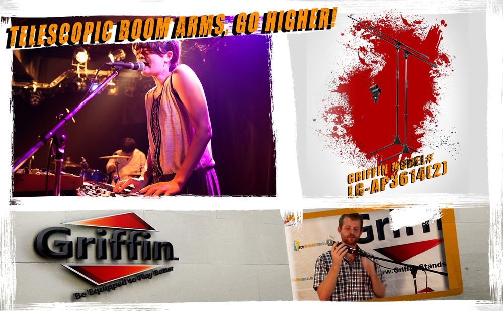 GRIFFIN Tripod Microphone Boom Stand 2 PACK - Telescoping Mic Studio Arm Mount