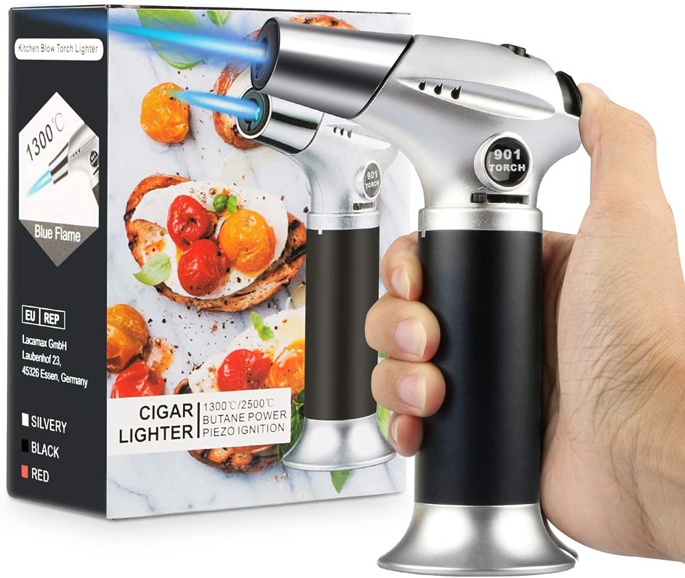 Blow Torch Kitchen Cooking Torch Refillable Adjustable Flame Lock BBQ Baking