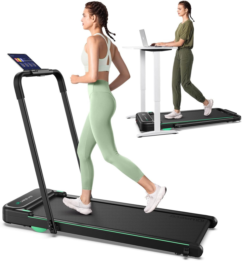 Strol 2E Smart 2-In-1 Folding Treadmill, Compact Walking Pad with Safety Handle,