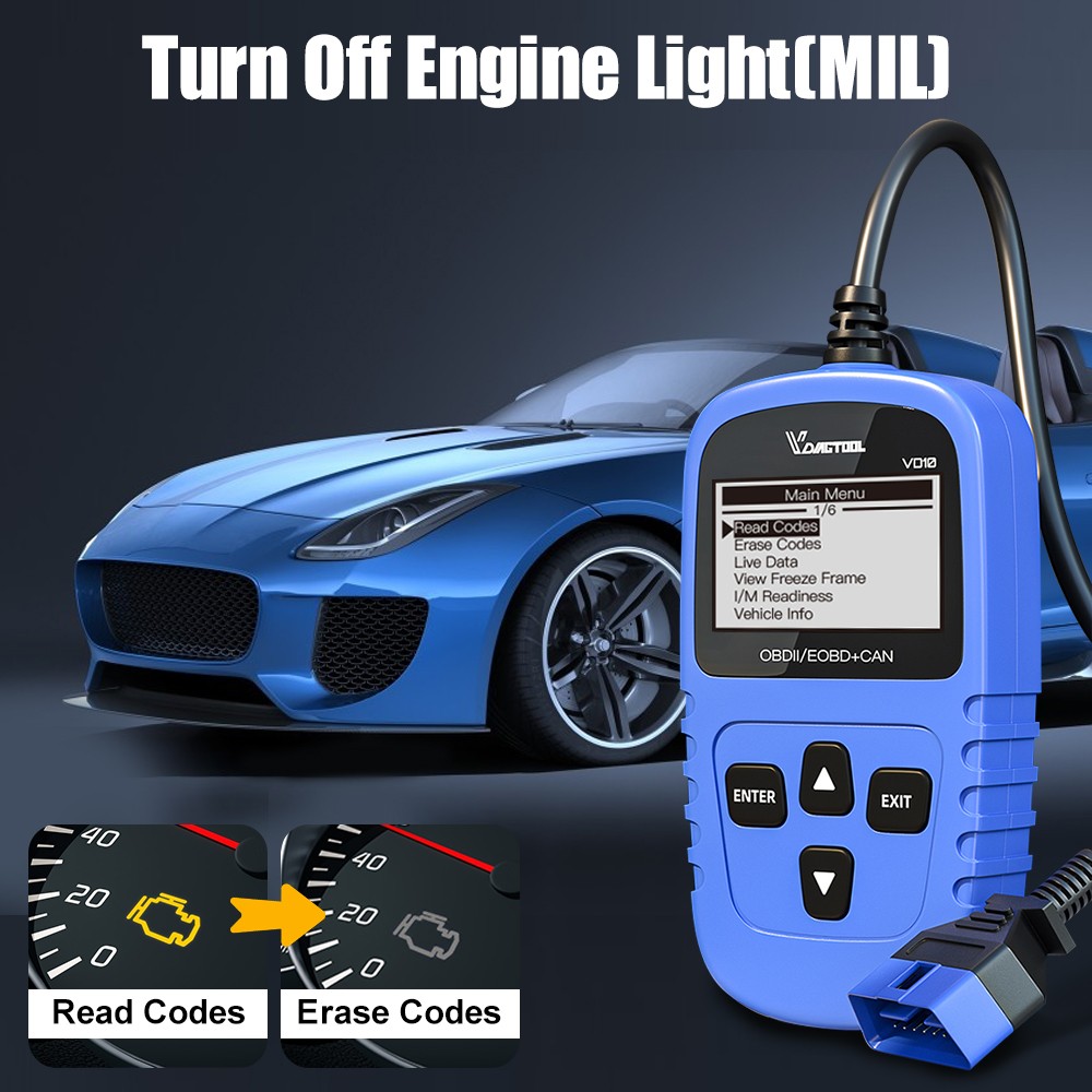 2026 VDIAGTOOL VD10 Code Reader OBD2 Scanner Diagnostic Read Engine Fault Code