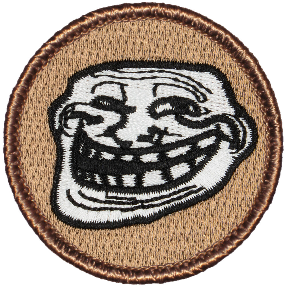 Troll Face Patrol Patch - 2" Round Embroidered Patch