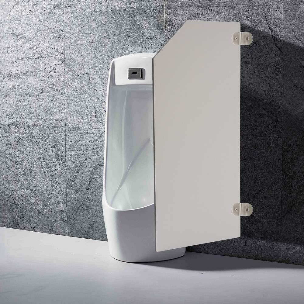 Wall-Mounted Urinal Partition Panel with Bevel Angle for Privacy