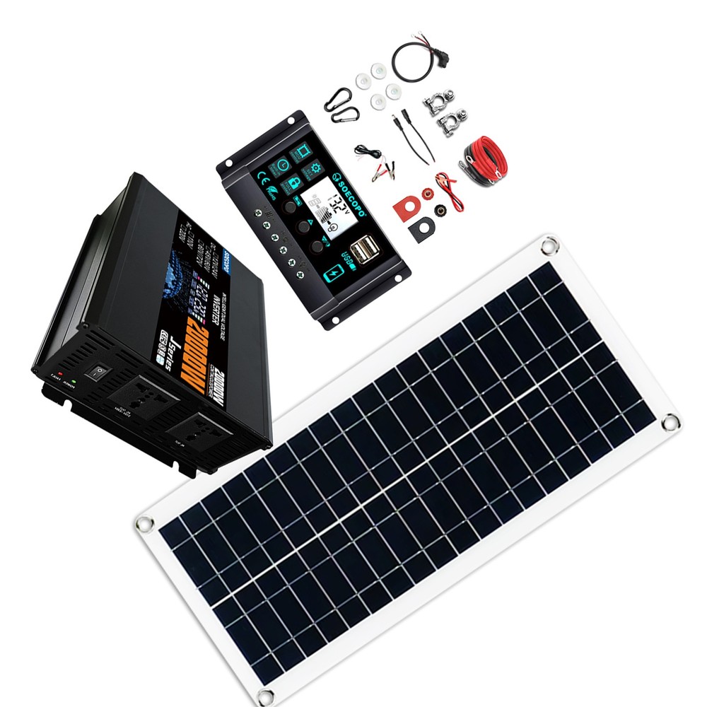 20000W Solar System with Panel | 100A Controller + 12V/24V to 110V/220V Inverter
