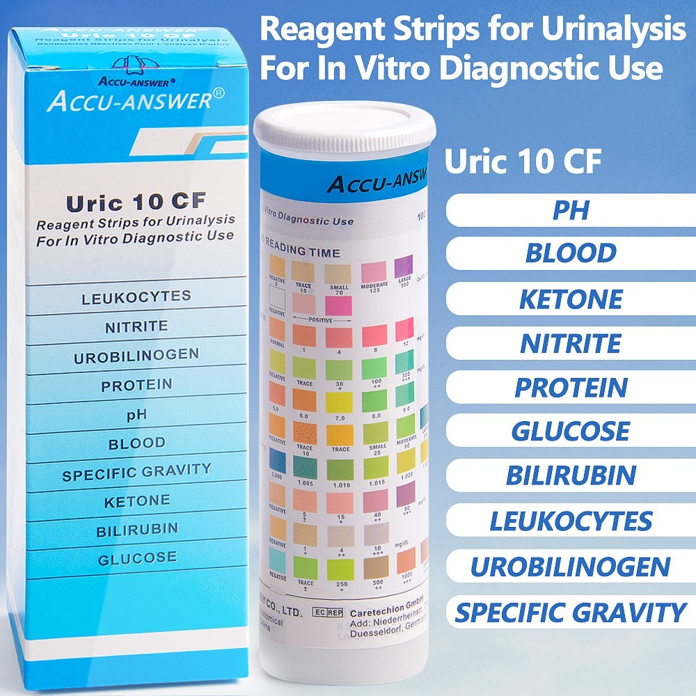 Professional Urinary Test Strips 10 Parameters - 100 Pieces CE Urine Test