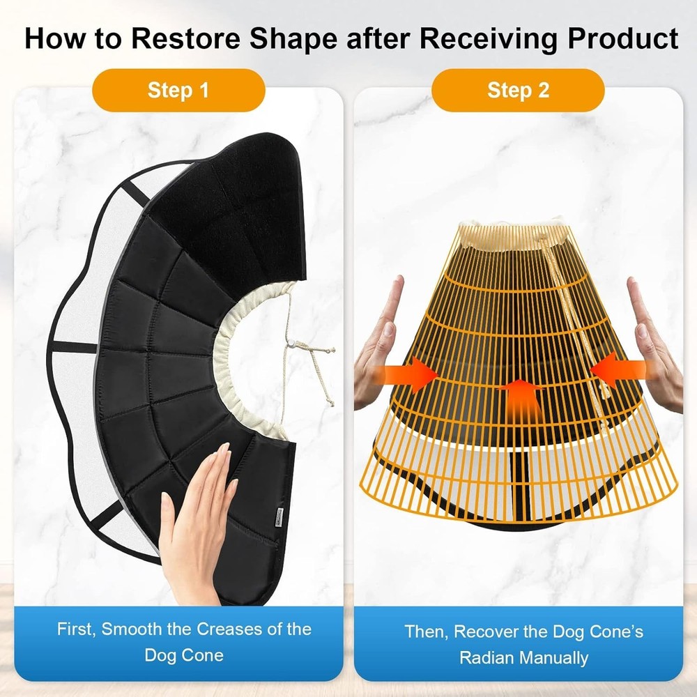 Soft Sturdy Dog Surgery Cone Thick Padding Breathable Recovery Collar Cryptdogle