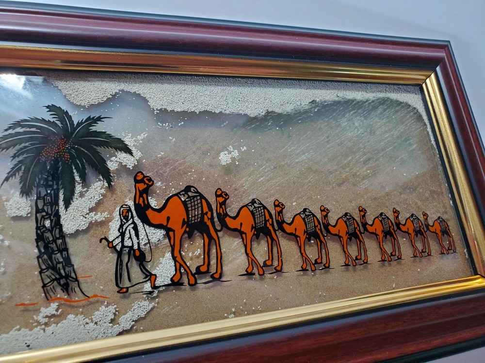 Memories Unperished 7 Sands from 7 Emirates U.A.E. Handmade Camel Tree Framed