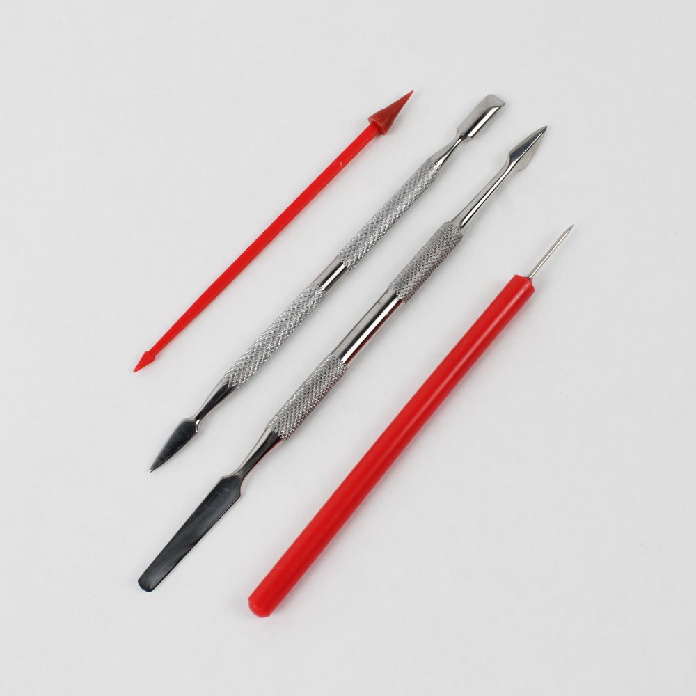 Assorted Small Clay Hand Tools, 11 Pieces Including Template