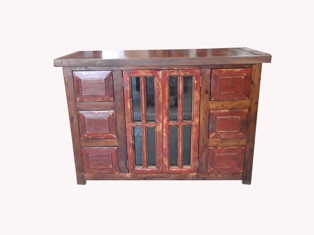Burbank Custom Rustic Bathroom Vanity Blue Wash 48"
