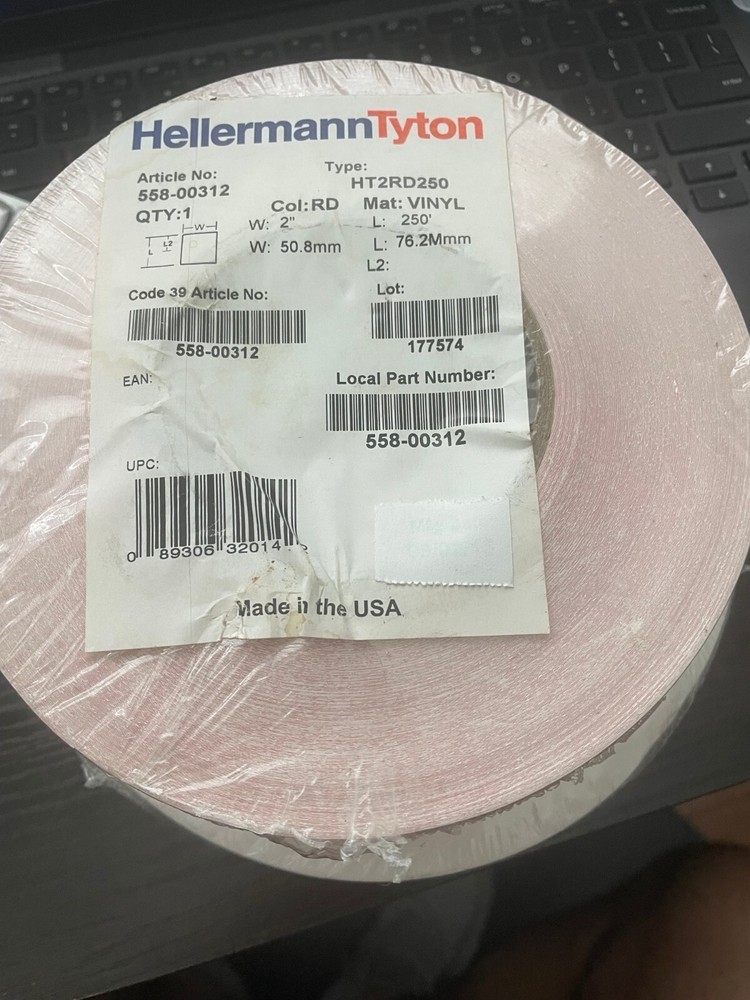 HellermannTyton 558-00312 - Adhesive Vinyl  Labels 250ft Roll Solar  Red