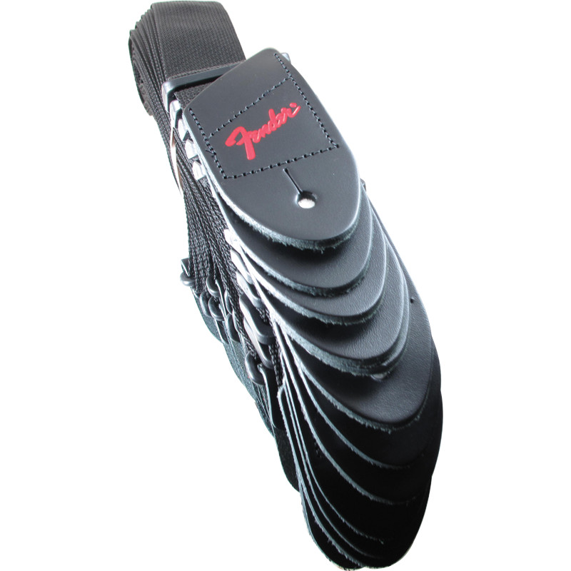 Guitar Strap, Fender, 2", Black Polyester, bulk package, Package of 12