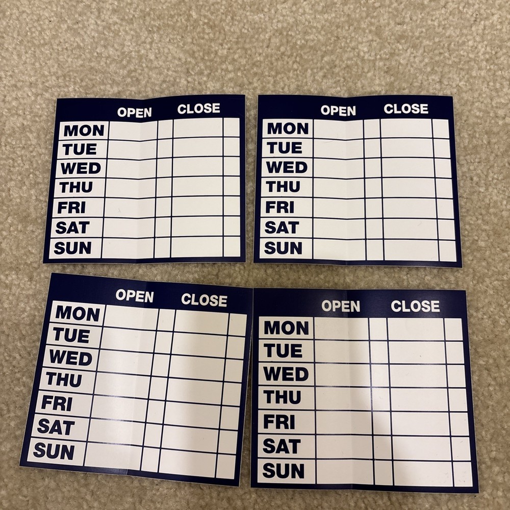 Mastercard Open Closed Will Return Clock Sign Decals Stickers Lot