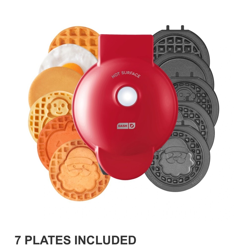 Dash Multi-Plate Mini Waffle Maker 7 removable Plates-Holiday design