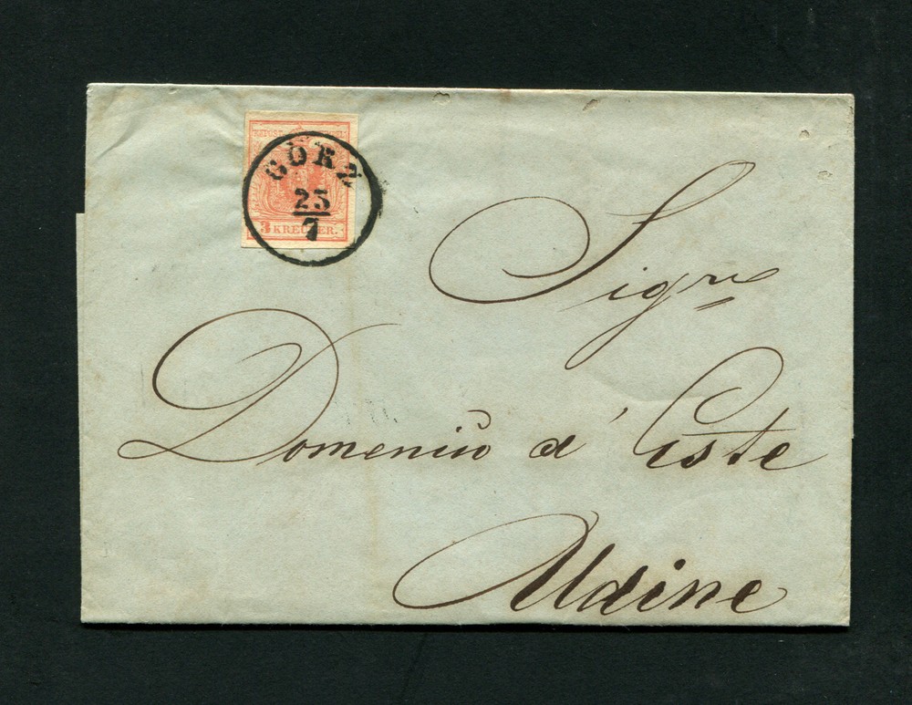 Stamp "Gorizia" wardrobe letter from 1852 (#1382)