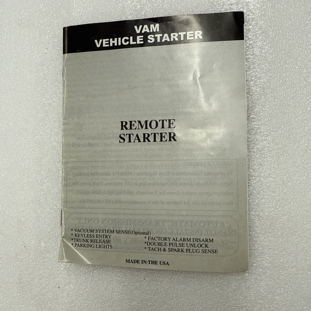 US AUTO SECURITY VEHICLE STARTER MODULE w/ LED / VALET BUTTON SWITCH / ANTENNA