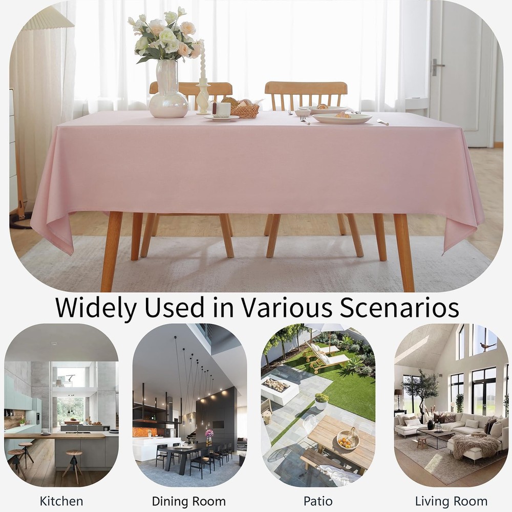 Alsoo Table Cloth Rectangle Table, 60×90 Inch Linen Textured Table Cloth Waterpr