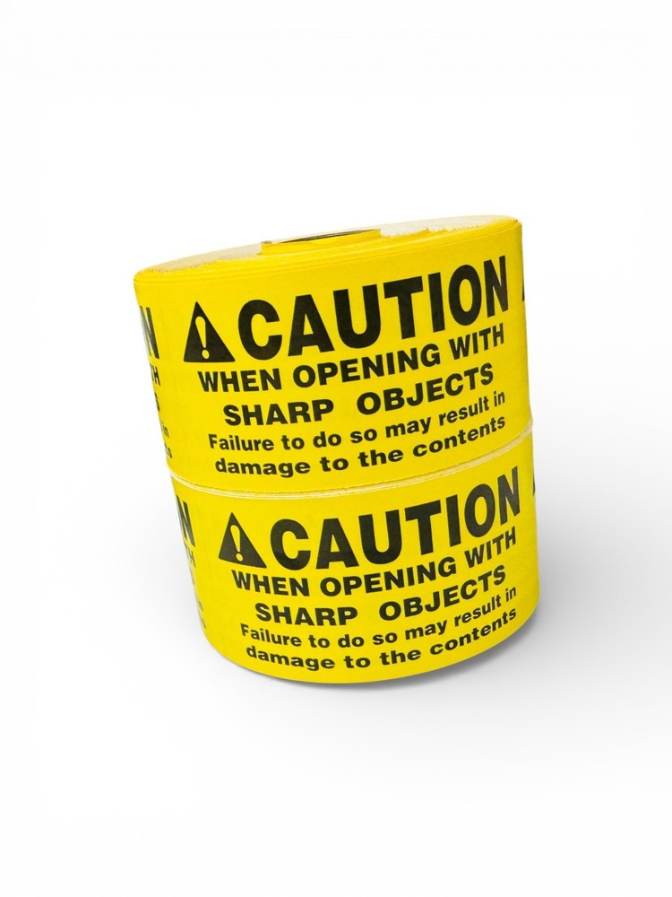 Shipping Labels- 2x4 Caution Sharp Objects 500 labels per roll, 1-12 Rolls
