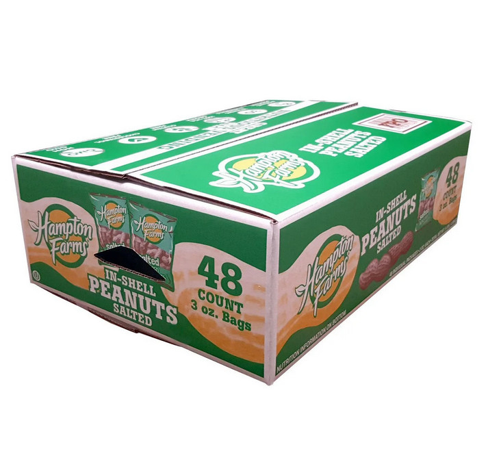 Hampton Farms In-Shell Peanuts, 3 oz., 48 ct.