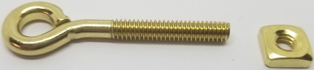 POLISHED BRASS EyeBolt eyelet post for bail pull handle drop hook hole steel