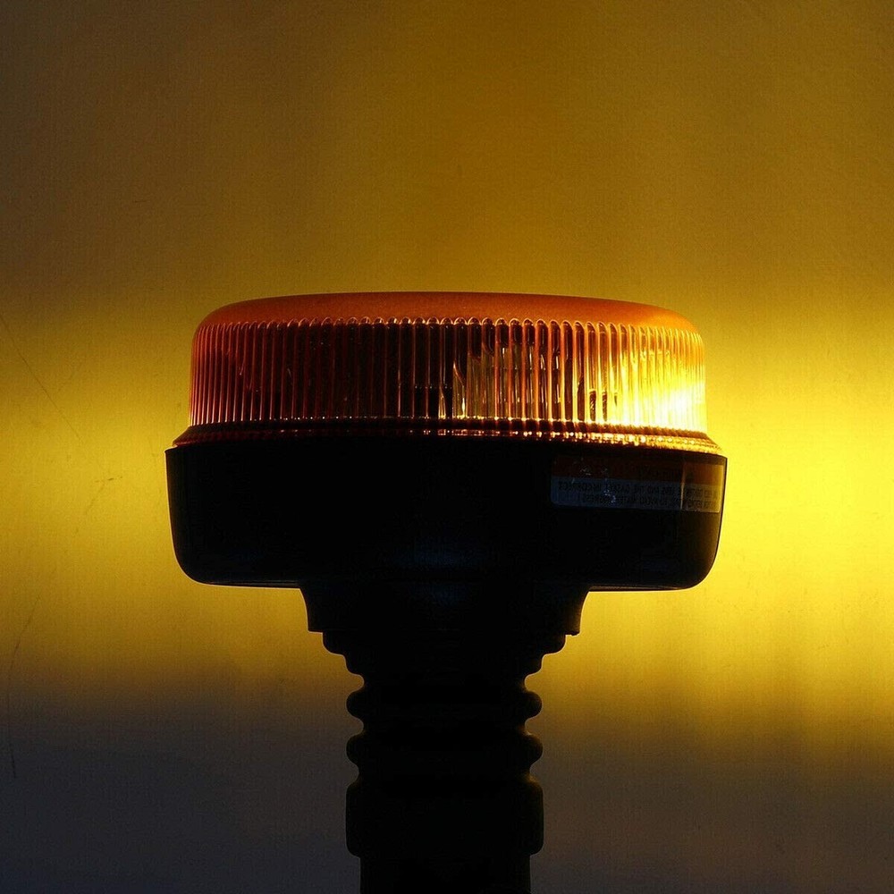 2PCS LED Rotating Flexible DIN Pole Mount 4 Flashing Modes Warning Light Beacon