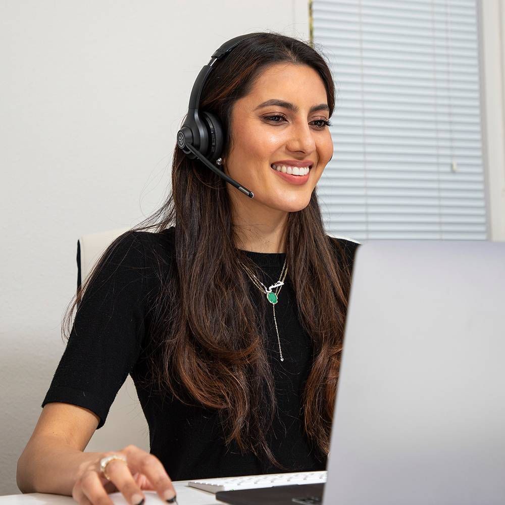 JLab Go Work Hybrid Bluetooth Wireless Headset - Black