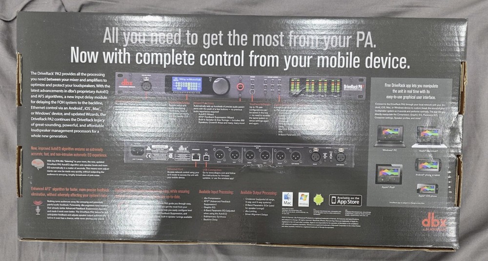 "GENUINE" DBX DriveRack PA2 Two-Input Six-Output Complete Loudspeaker Processor