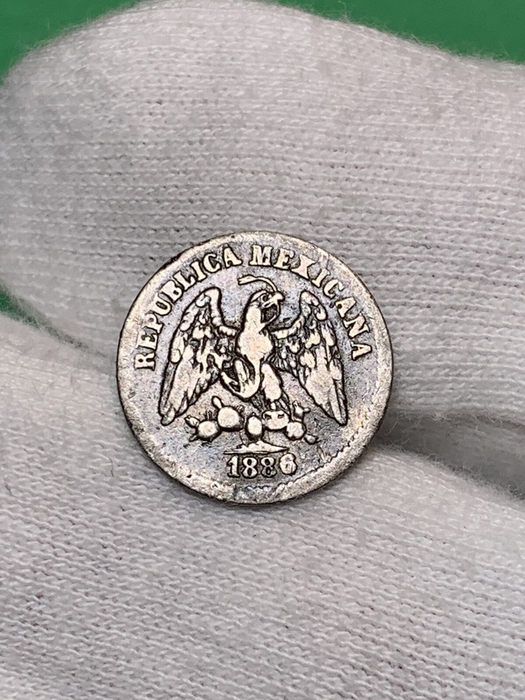 1886 Mo M Mexico Silver 5 Centavos (A0587)