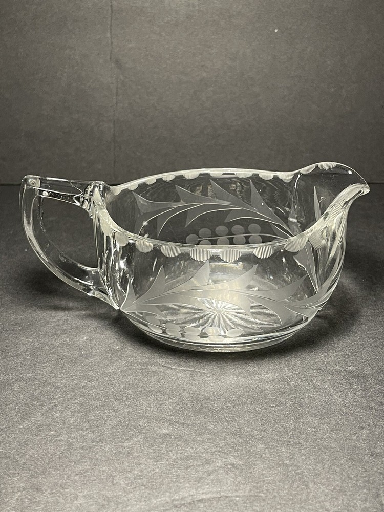 Ornate Glass Creamer Bowl 1930's