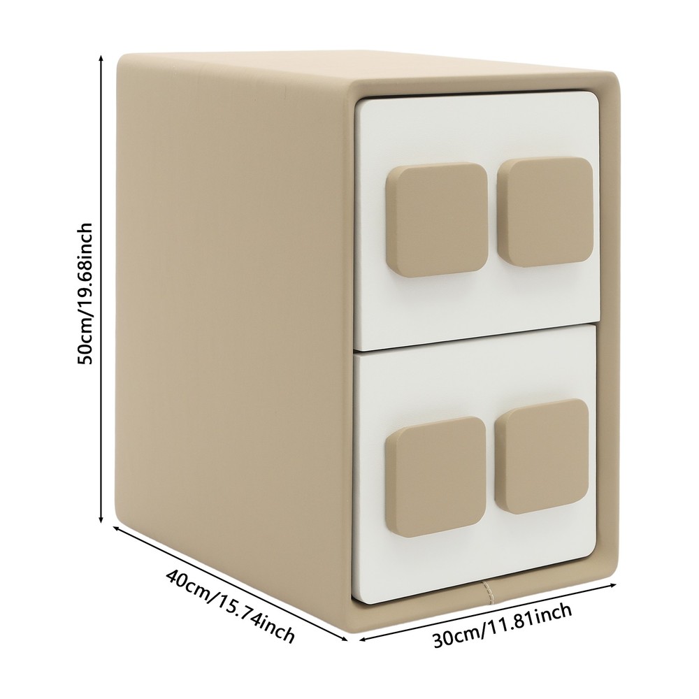 Modern Minimalist End Table, Bedside Table, Floorstanding End Table W/ 2 Drawers