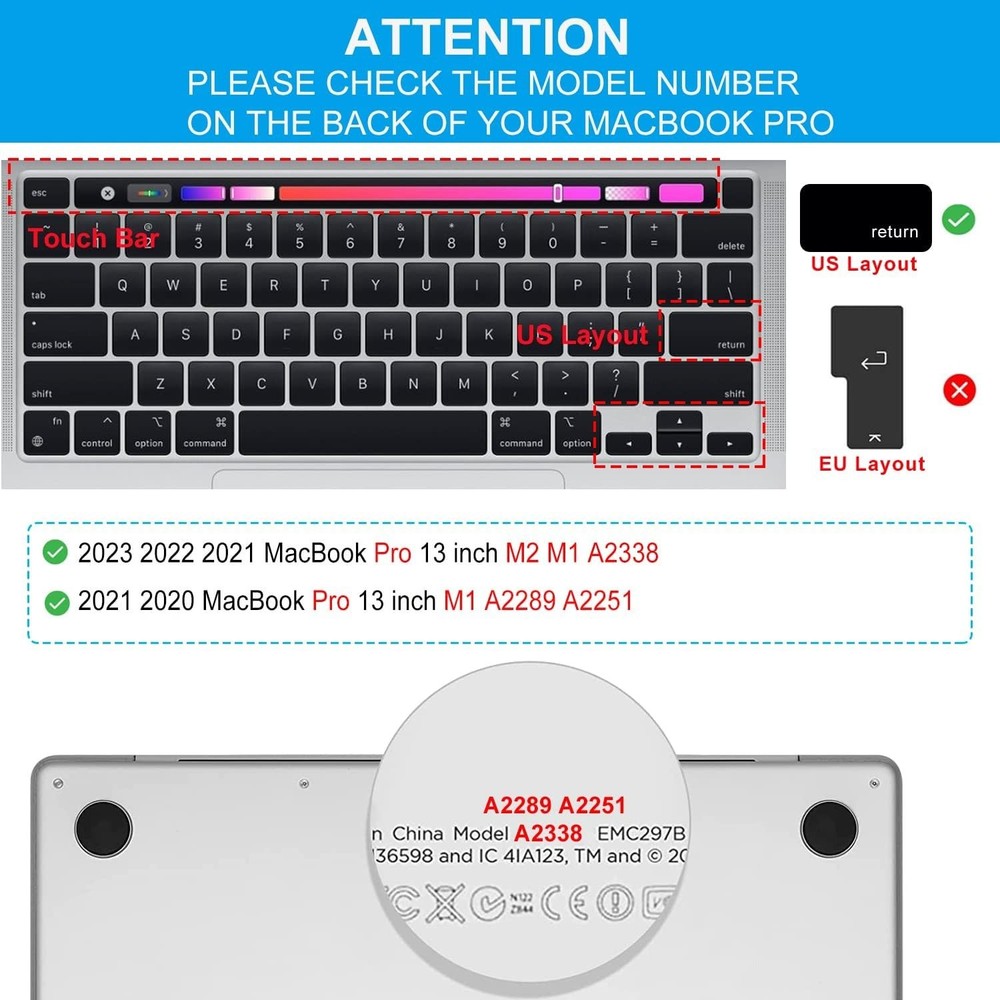 High Transparency Dustproof Keyboard Cover for MacBook Pro 13" with Touch Bar