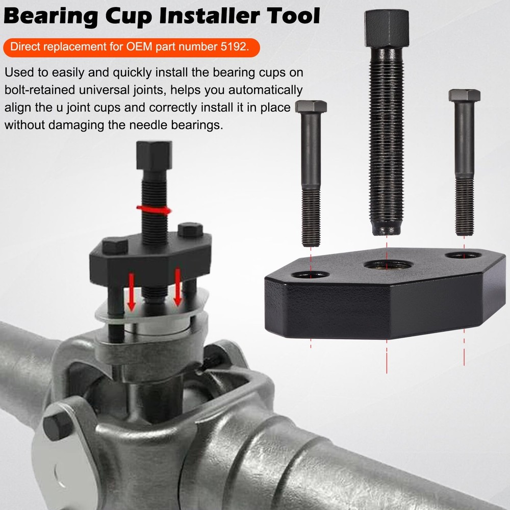5192 Bearing Cup Installer & 10102 Heavy Duty U-Joint Puller For Spicer Meritor