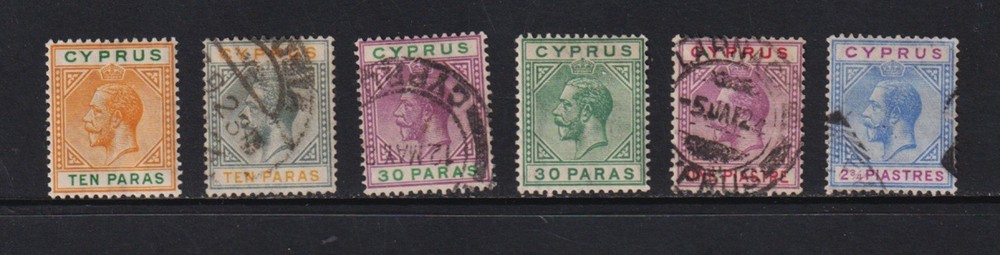 Cyprus - 6 from 1921 set, cat. $ 51.50
