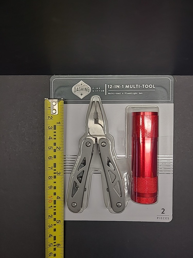 12 - IN - 1 Multi Tool And Red Flashlight Set