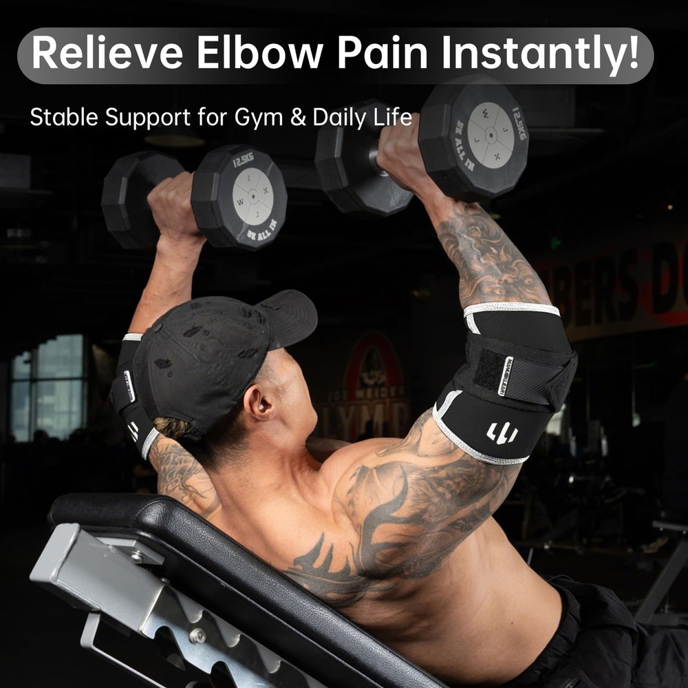 MANUEKLEAR Adjustable Compression Elbow S(10.23-11.02 IN), Obsidian Black