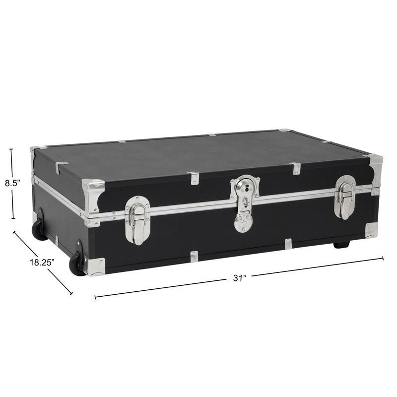 Under Bed Storage Trunk W/ Wheels Handle Lockable Dustproof 19 Gal Dorm Room Hot