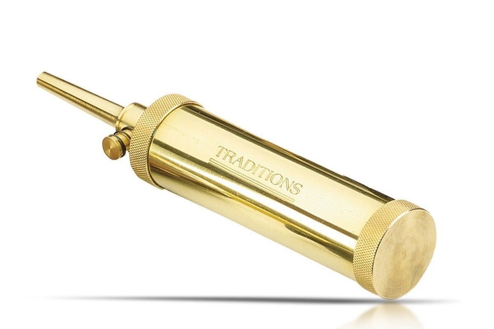 Traditions Solid Brass Black Powder Flask 30 grain spout Muzzleloading A1201 New