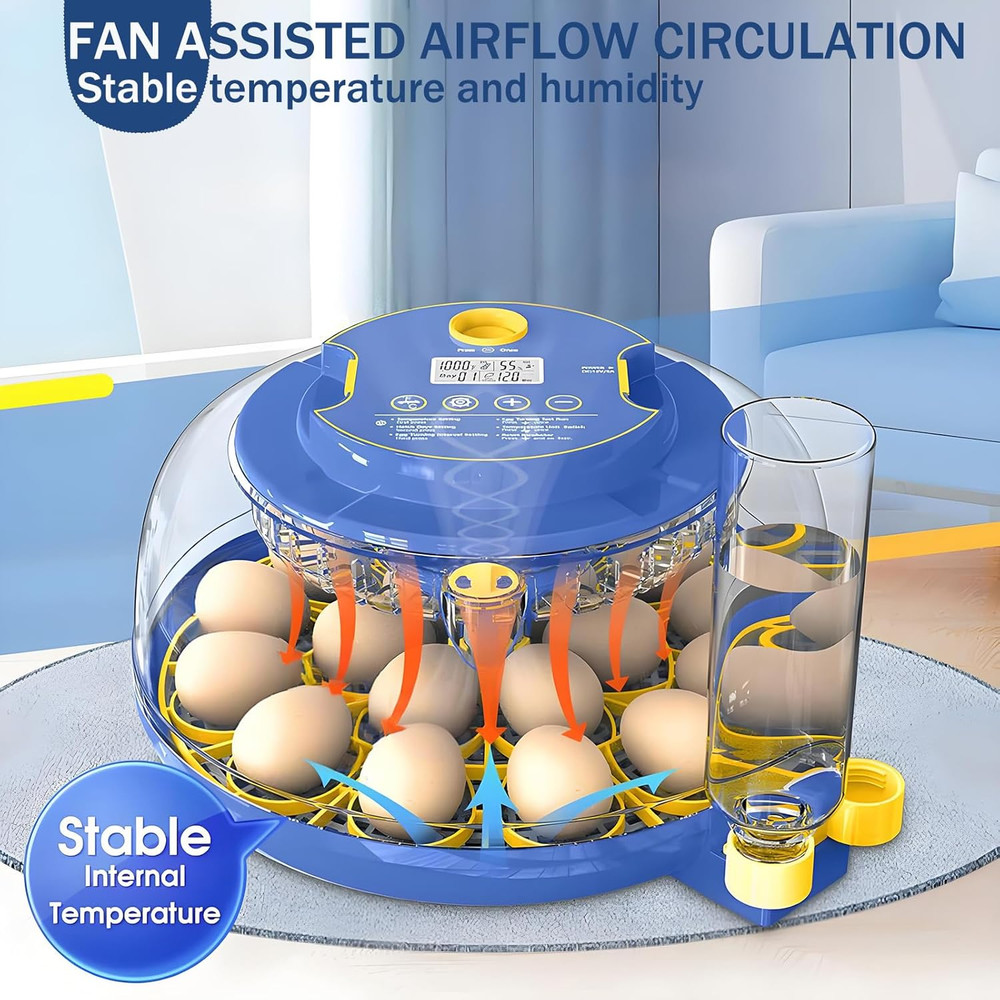 18-Egg Automatic Incubator with Humidity Control for Hatching Various Birds